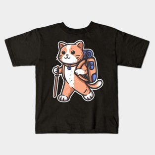 Hiking Cat Kids T-Shirt